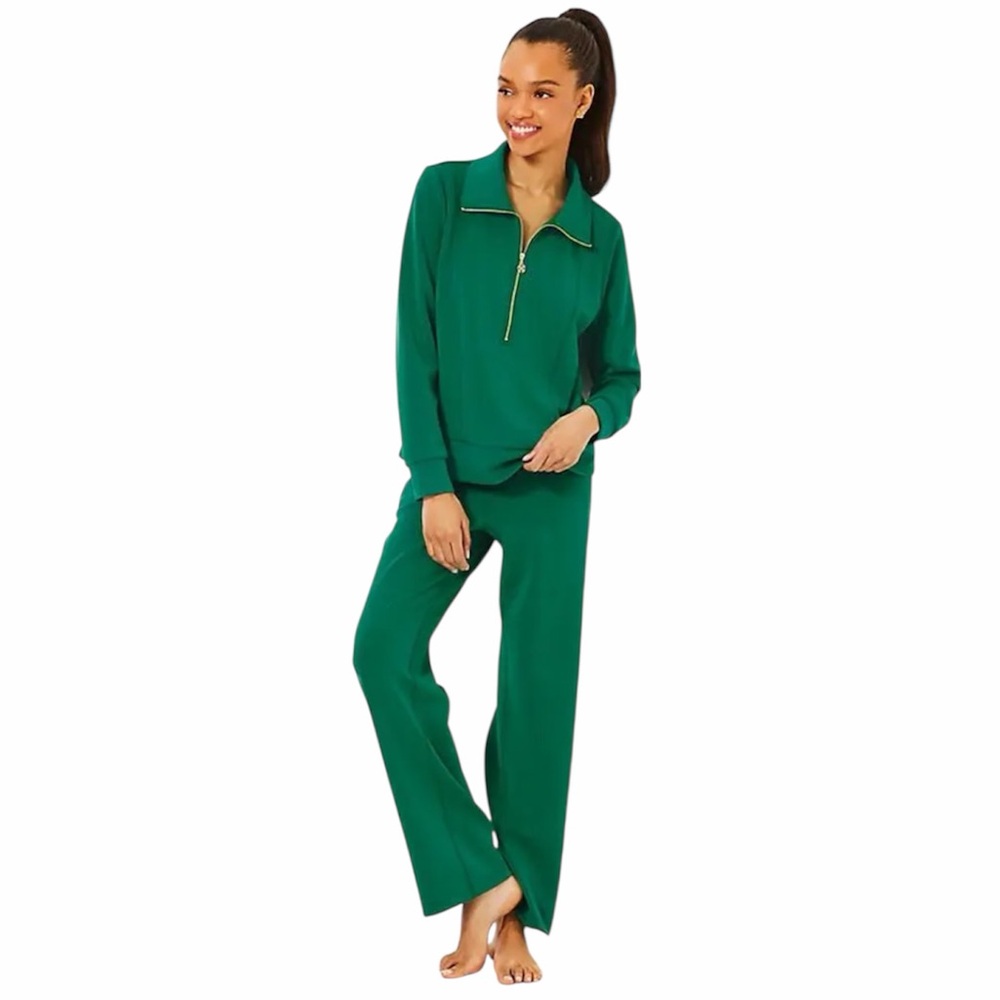 🌿 Lilly Pulitzer UPF 50+ 30.5" Alwyn High Rise Pant, Fiddle Leaf Green, FLAWED